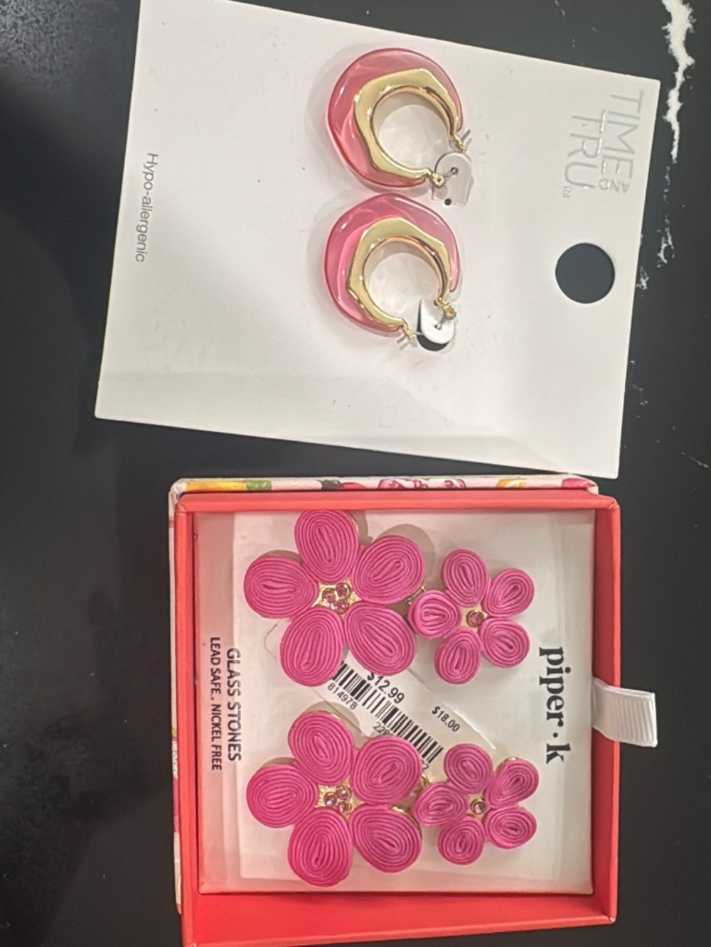 Pink earring set